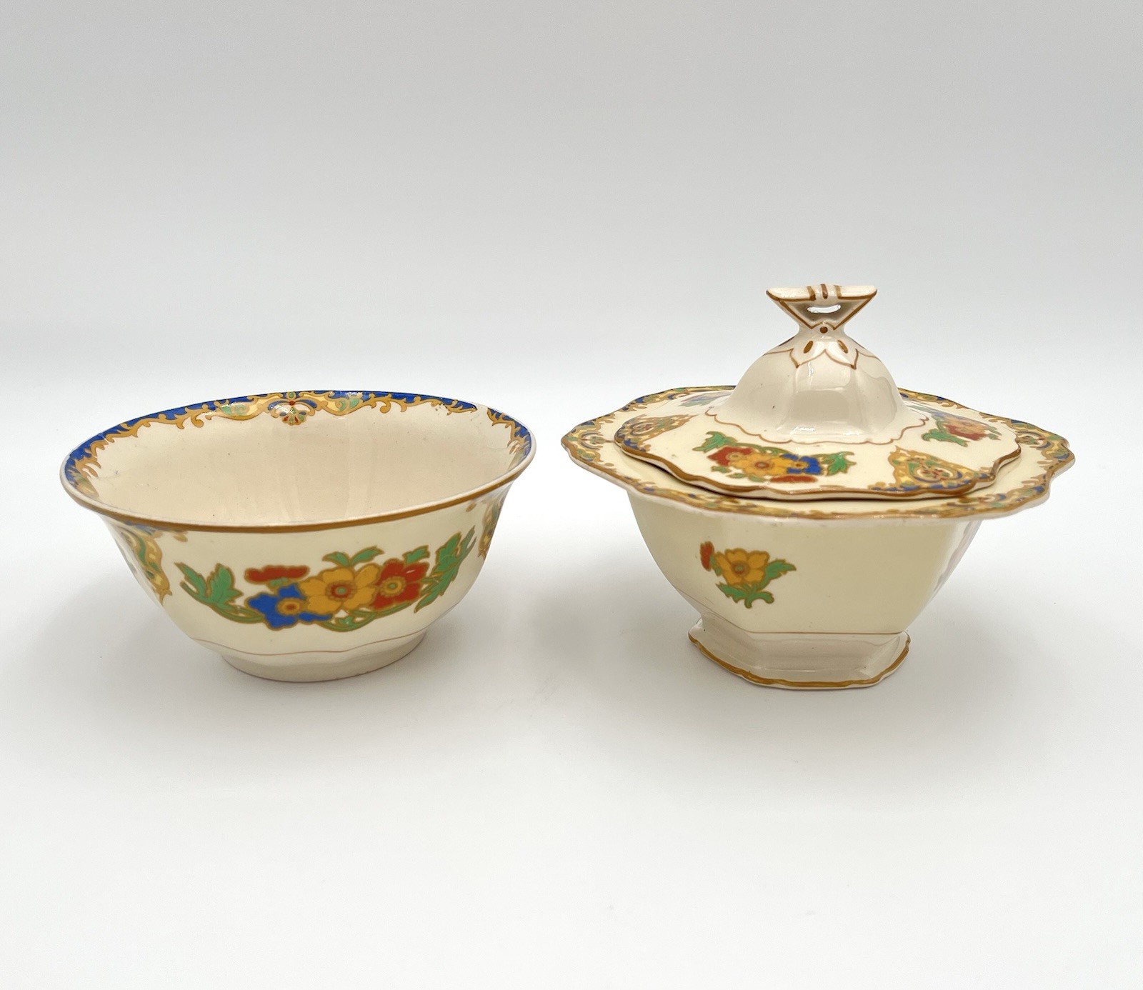 Antique 1920s John Maddock Minerva Sugar Bowl Tureen & Waste Bowl Art Deco