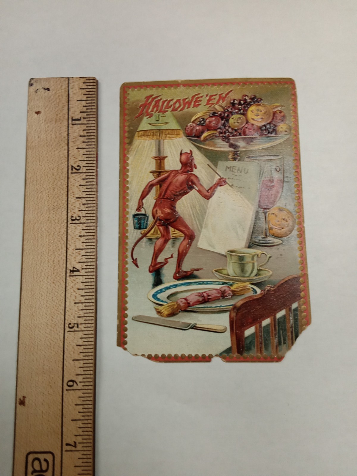 Vintage Halloween postcard Devil 1909 postmark