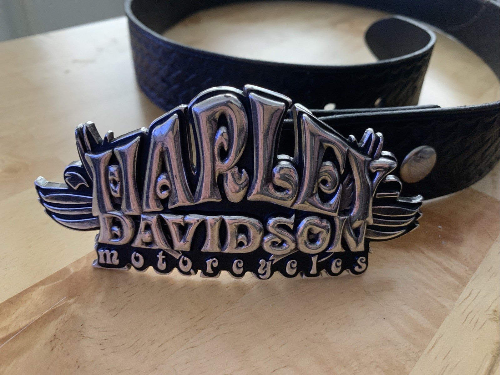2007 Harley Davidson Mortorcycles Black & Silver Metal Buckle & belt 97682-07VW