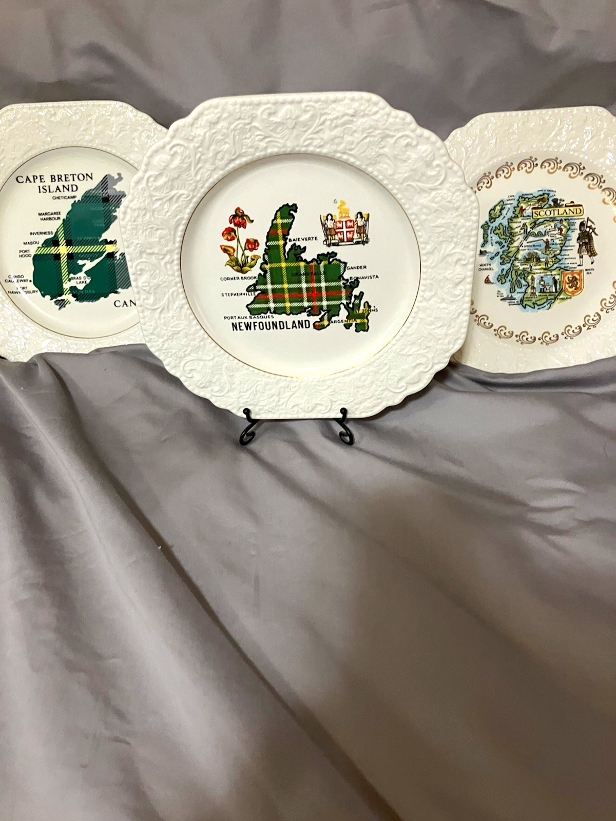  Set 3 Vintage Lord Nelson Souvenir Plates Scotland, Newfoundland, Cape Breton 