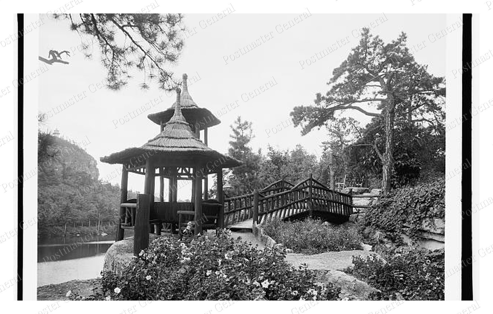 Lake Mohonk New York Lakeside Gazebo Standard Postcard COPY RPPC