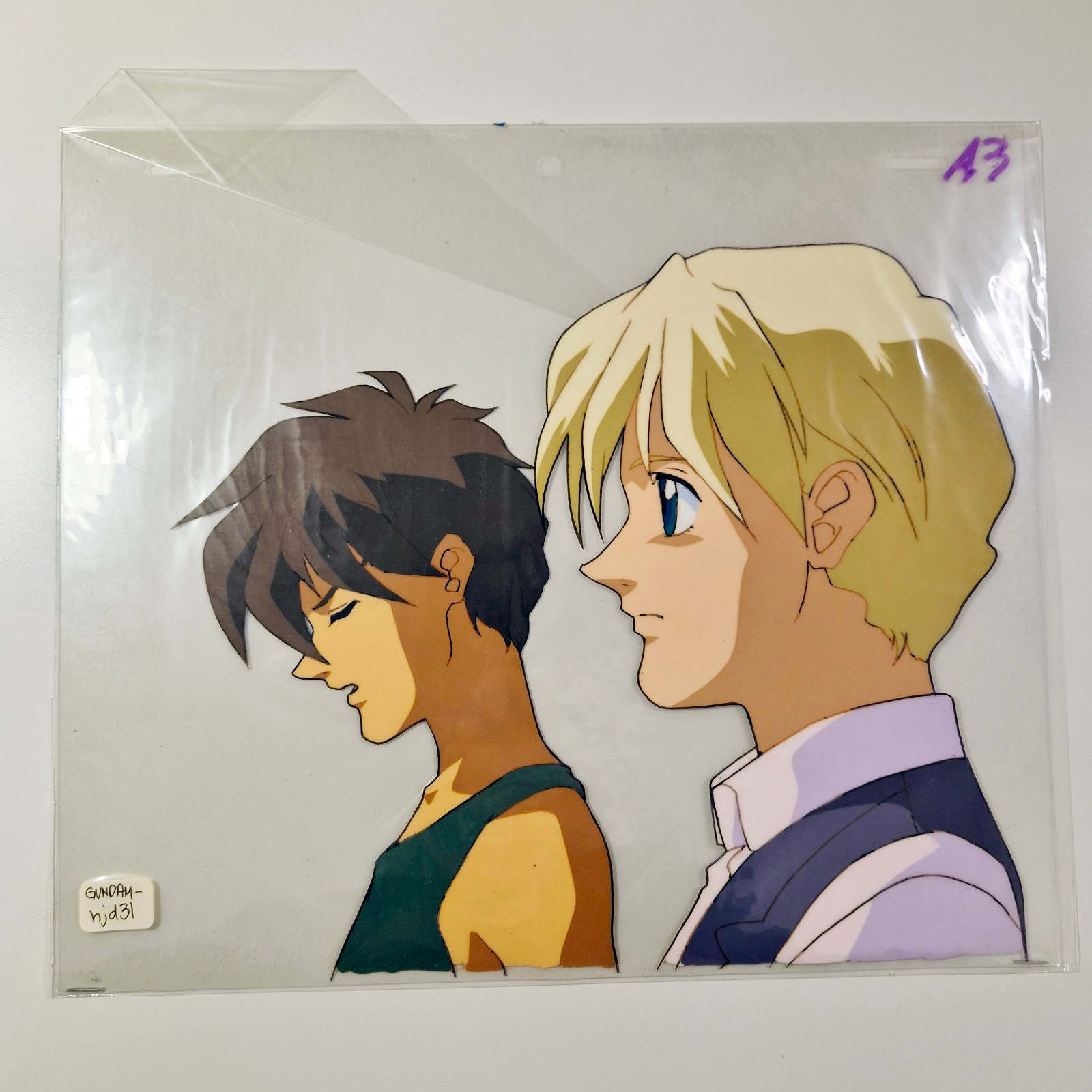 gundam wing anime production cel Heero and Quatre