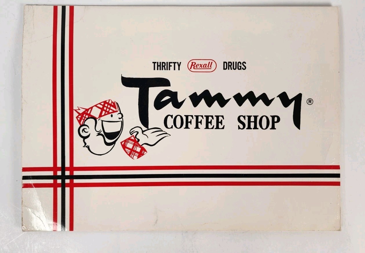1960's REXALL Thrifty Drug Store TAMMY Coffee Shop Lunch Counter Menu Coca Cola