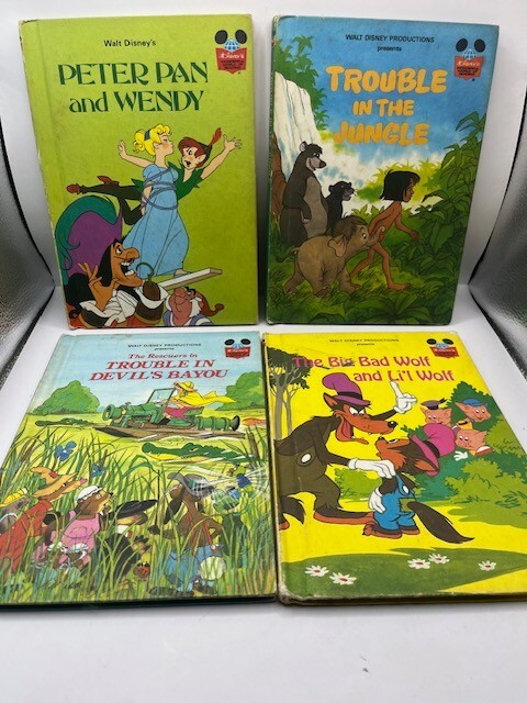 Set of 4 1980\'s vintage Disney\'s Wonderful World of Reading Books