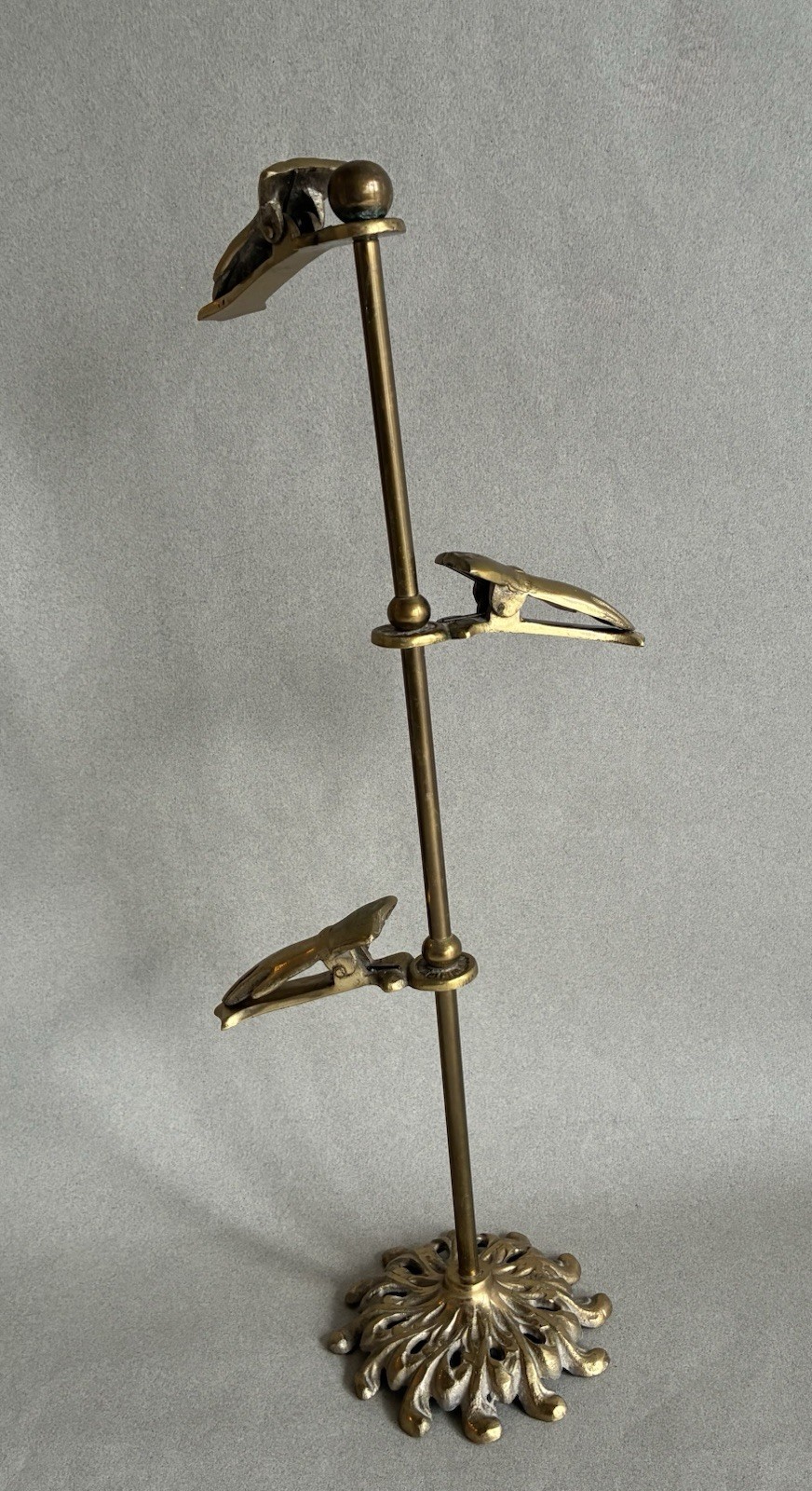 Vintage Victorian Style Brass Hand Clip Holder, Japan