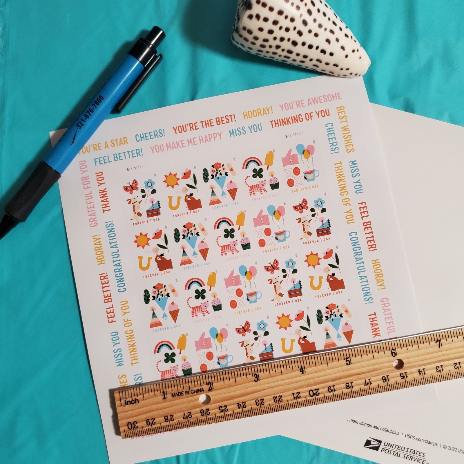 USPS Stamps Sheet Of 20 First Class Letter Thinking of you.