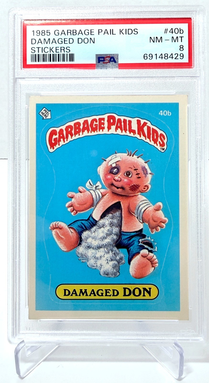 1985 Topps Garbage Pail Kids Series 1 - #40b Damaged Don - PSA 8 NM-MT
