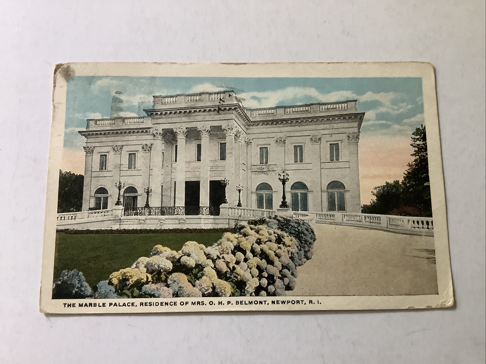 Marble Palace Mrs. O.H.P. Belmont Newport RI Postcard