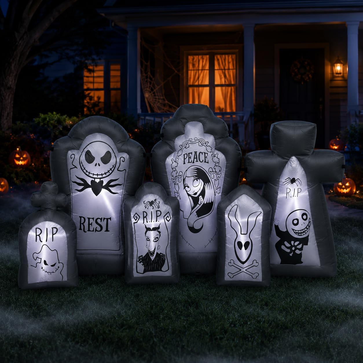 6.9FT Halloween Inflatable Tombstone Set Decorations, Halloween Decorations Outd