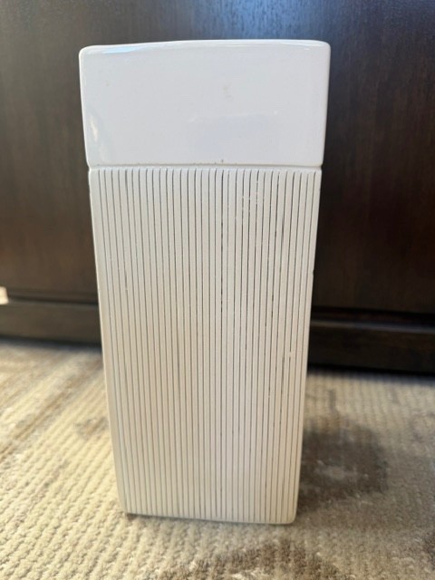 Vintage Italian Bitossi Cream Square Slab Vase Combed Decoration MCM 9.5 X 4