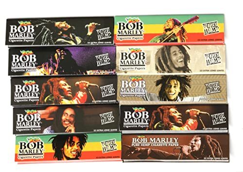 Bob Marley Rolling Papers King Size 110mm Pure Hemp - (10 Booklets, 330 Leaves)