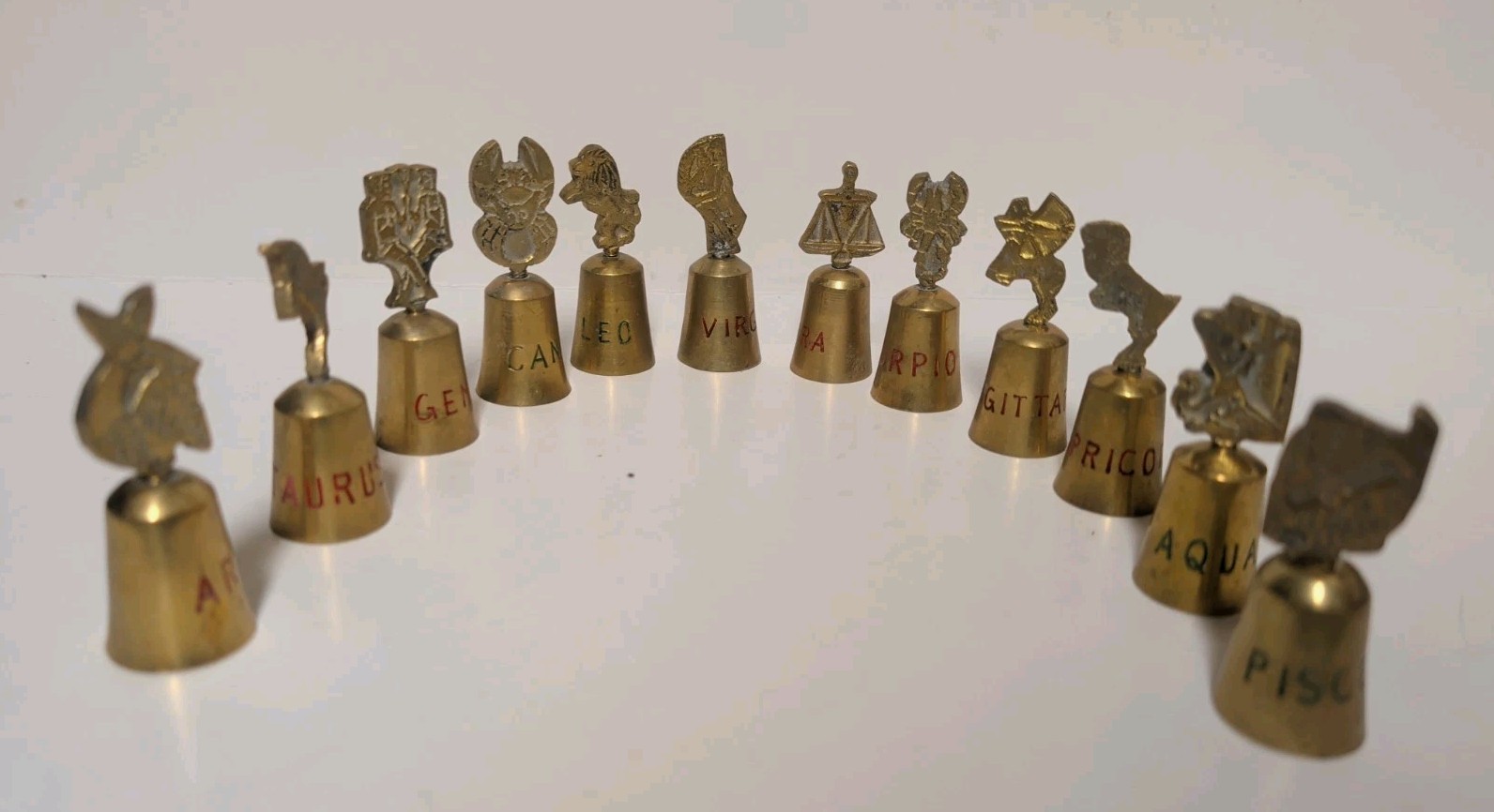 vintage Set of 12 Brass Bell \
