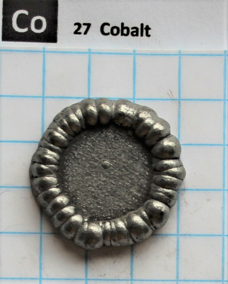 1 Troy ounce  31+ gram 99.85% Cobalt metal crown element 27 sample