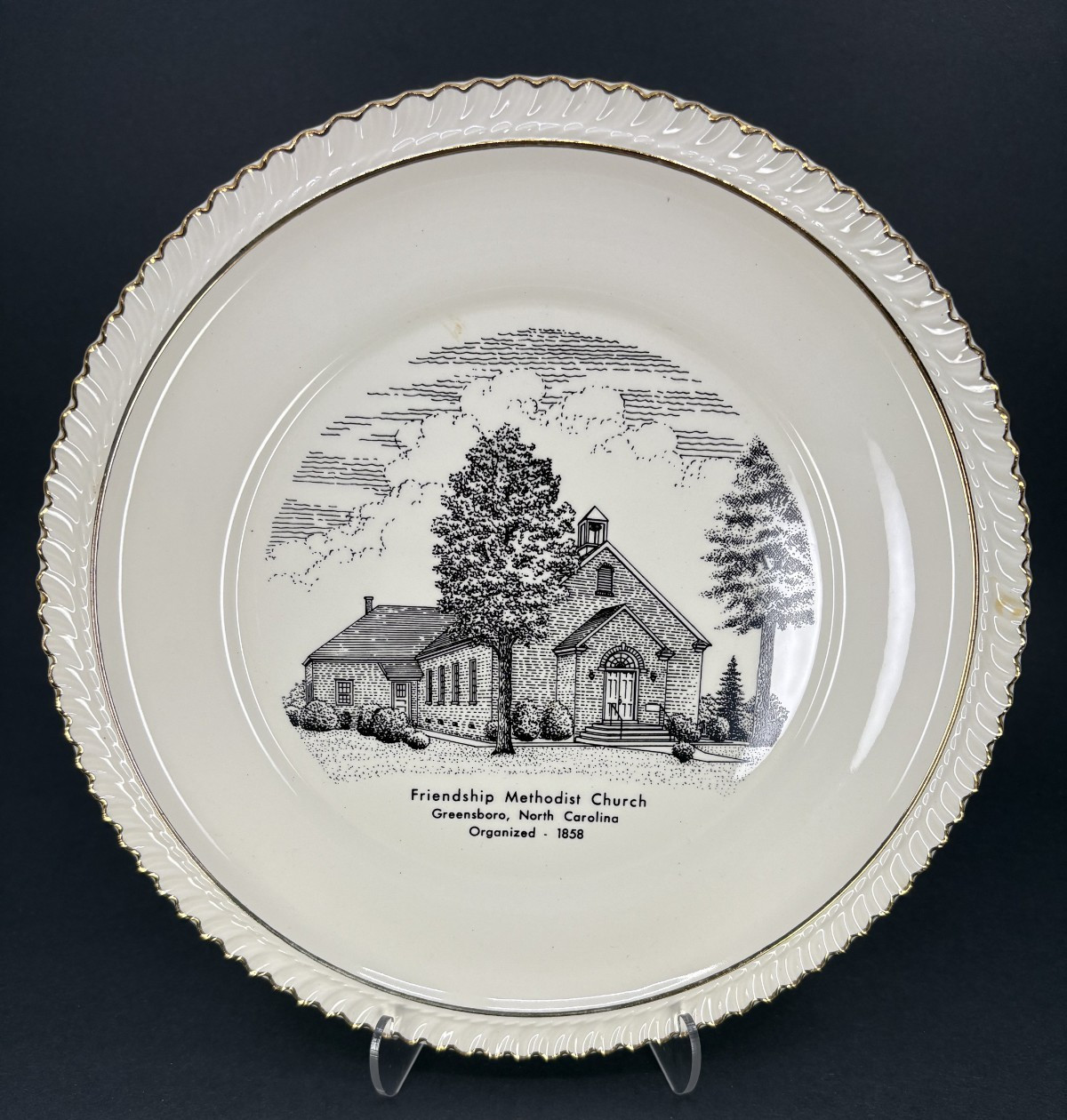 Vintage Church Plate Friendship Methodist Church Greensboro, North Carolina VTG