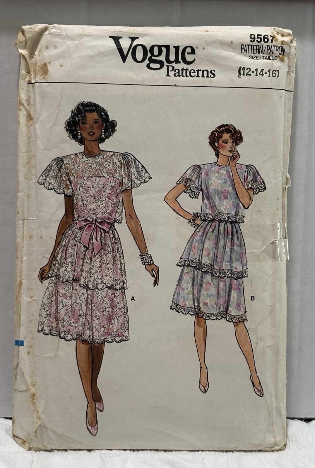 Vogue 9567 Size 12-14-16 Misses Top And Dress *PREOWNED* UNUSED 