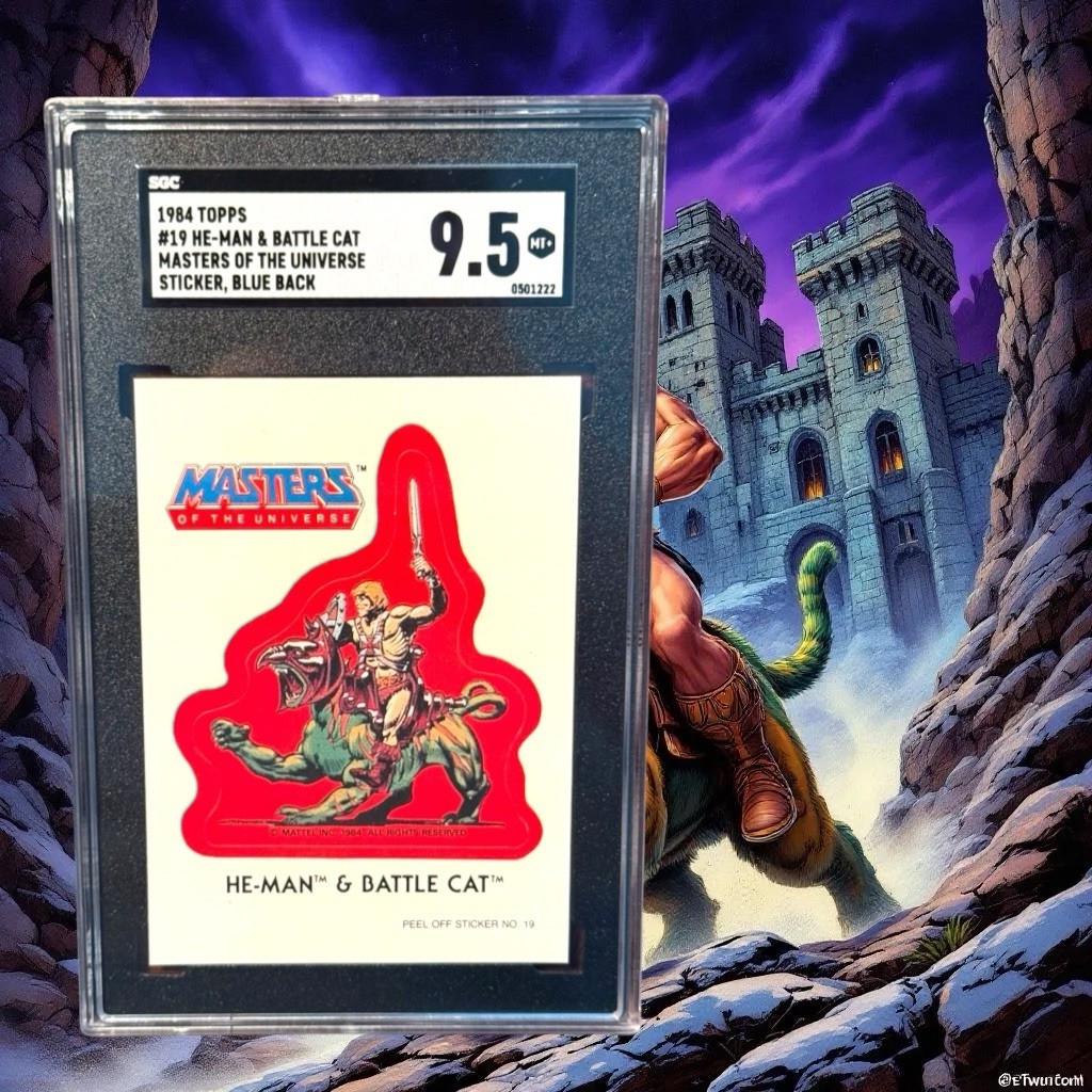 1984 Masters Of The Universe Stickers #19 He-Man & Battle Cat SGC 9.5 MT+ PoP 6
