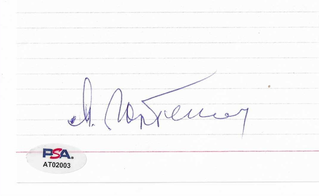 RARE President Mikhail Gorbachev Hand Signed Index Card  PSA/DNA LOA