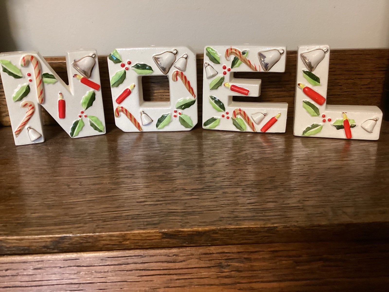 Vintage Tilso NOEL Candle Holders Great Paint