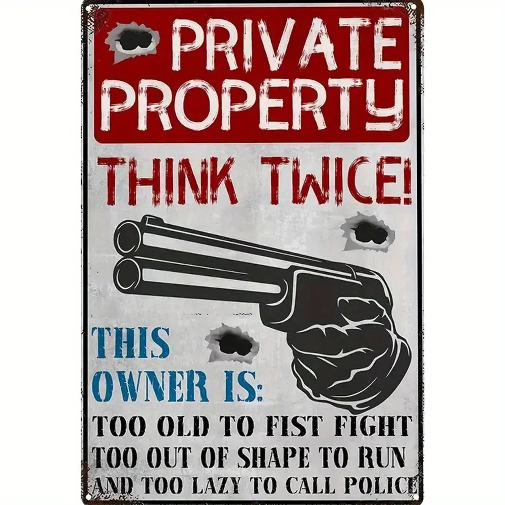 Vintage Private Property Tin Metal Signs Home Décor 8x12 Rustic Iron Wall Art Hu