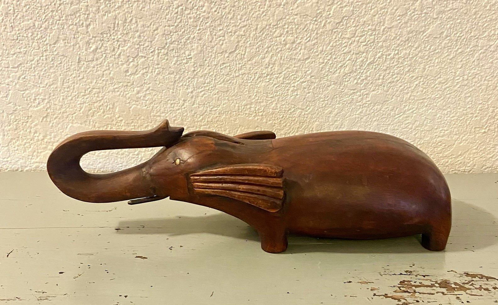 Hardwood Elephant Opium Pillow Hand-carved circa 19th to early 20th century