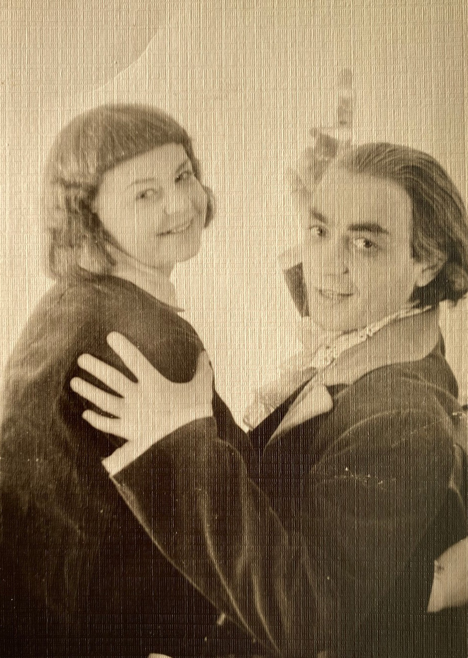 Handsome young man guy & beautiful woman girl soviet life ussr vintage photo