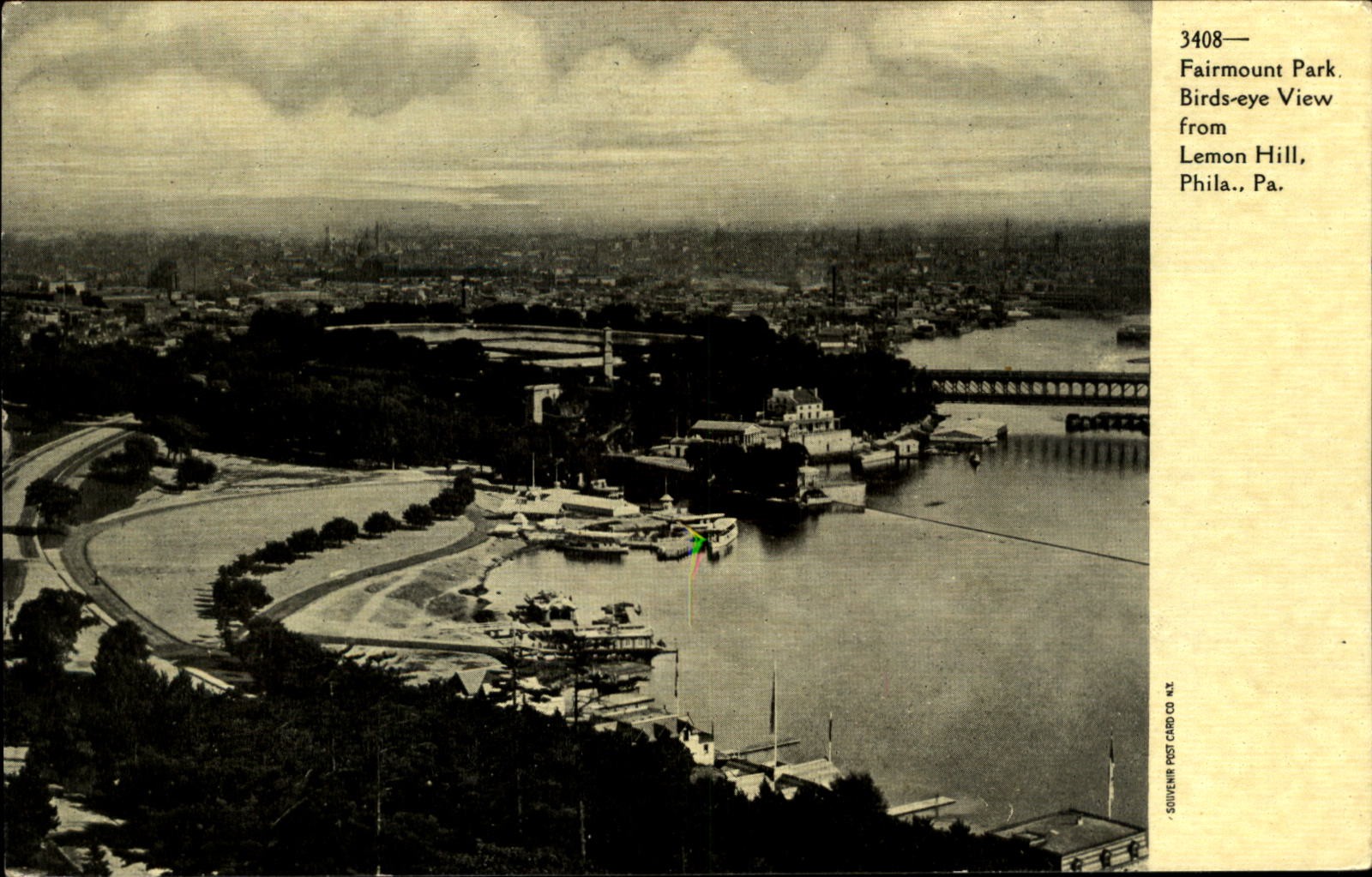 Fairmount Park ~ birds eye view from Lemon Hill ~ Philadelphia PA ~ UDB c1905