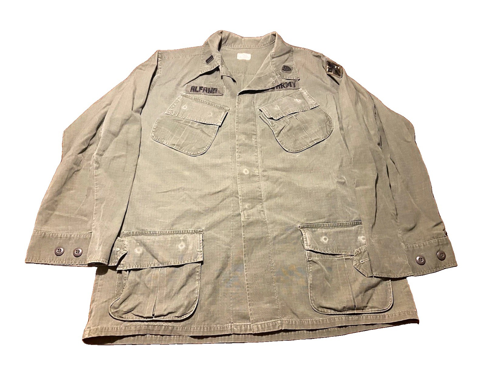 Vintage Vietnam OG-107 Jungle Jacket Ripstop Wind Resistant Combat Large Long