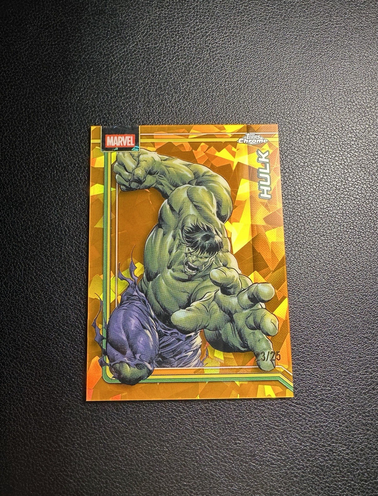 2026 Topps Chrome Marvel Sapphire Hulk #050 Orange Sapphire Refractor /25