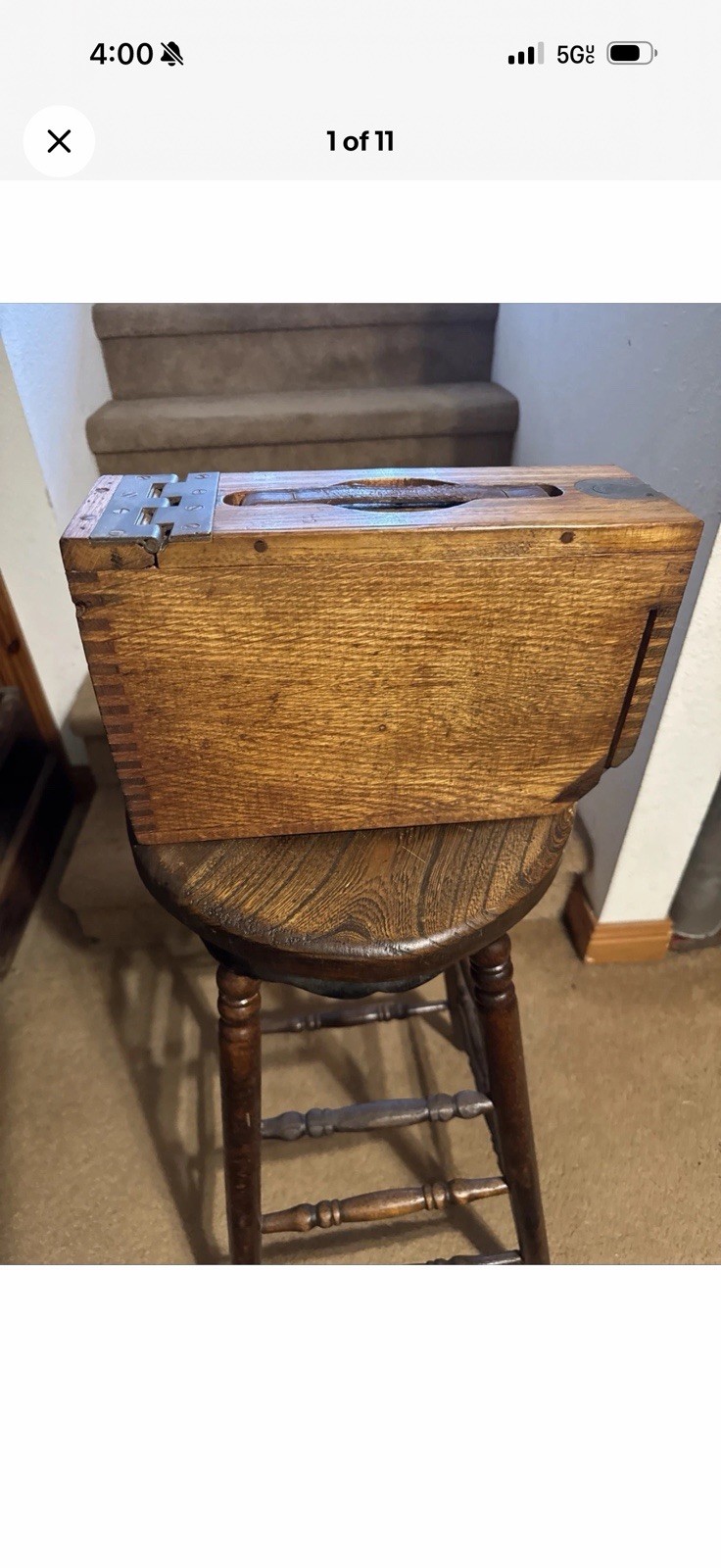 VINTAGE WW1 US MILITARY  M1917 Machine Gun WOOD AMMO BOX Original