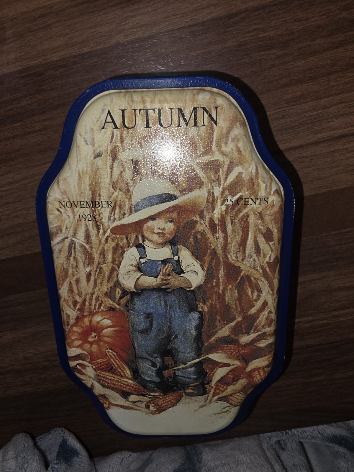 Good Housekeeping Autumn Tin Box Repro November 1928 Child Cornfield