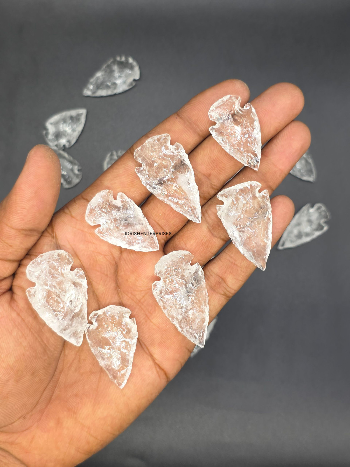 Natural Clear Quartz Crystal Arrowhead 1–1.18 Inch Handmade Stone Point Bulk Lot