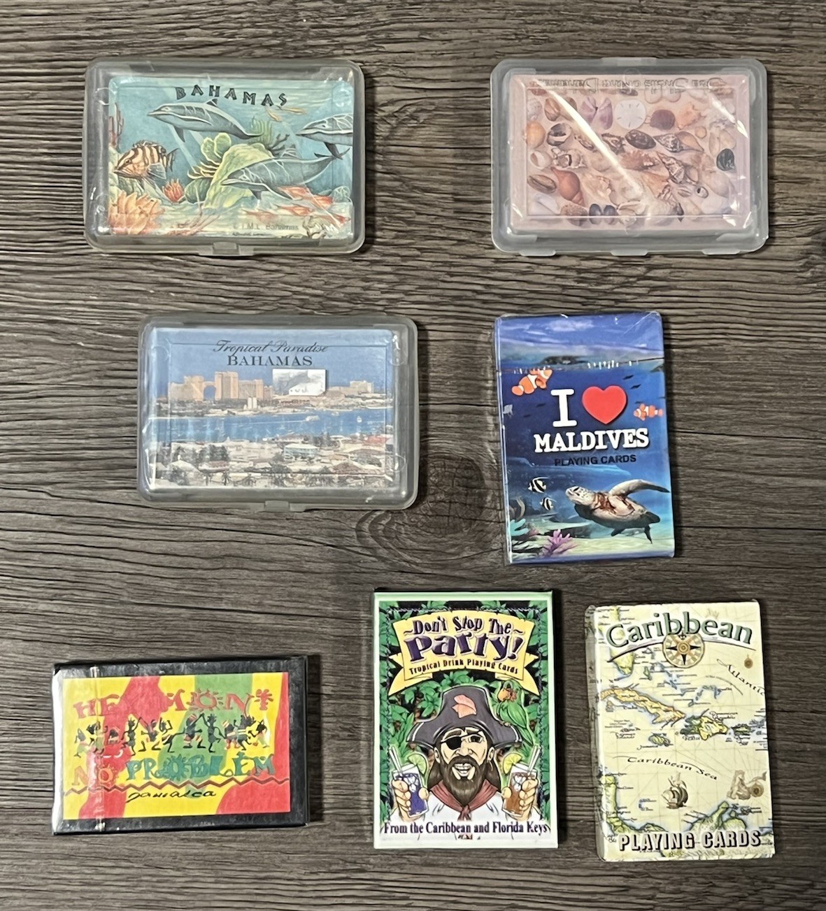 Tropical Island Playing Cards Bahamas Maldives Caribbean Jamaica  7 Decks