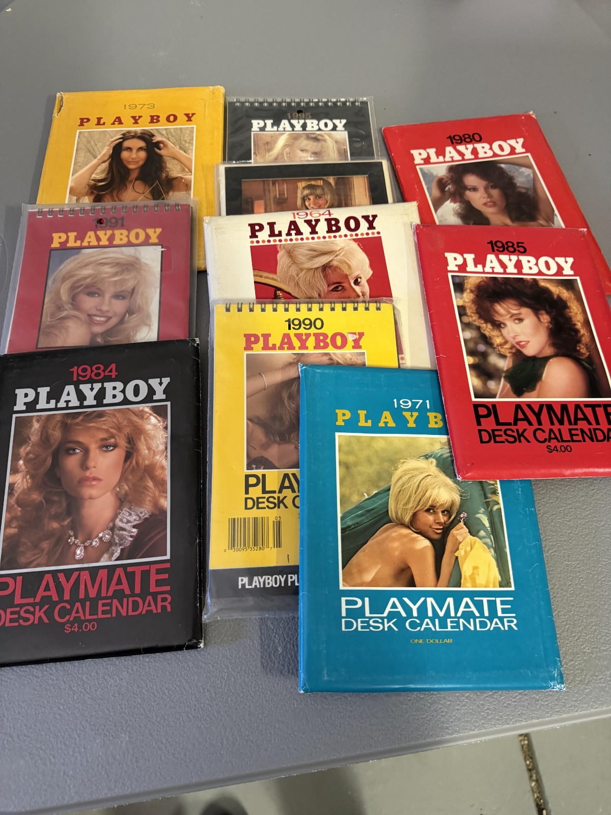 Playboy Playmate Desk Calendar LOT of 10 Vintage 1964 1971 1973 1980 1984-1995