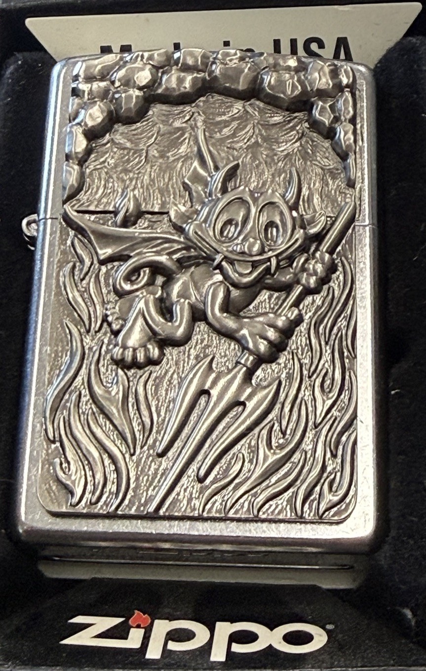 ZIPPO 2012 LIL DEVIL 3-D EMBLEM SURPRISE LIGHTER UNFIRED IN BOX H328