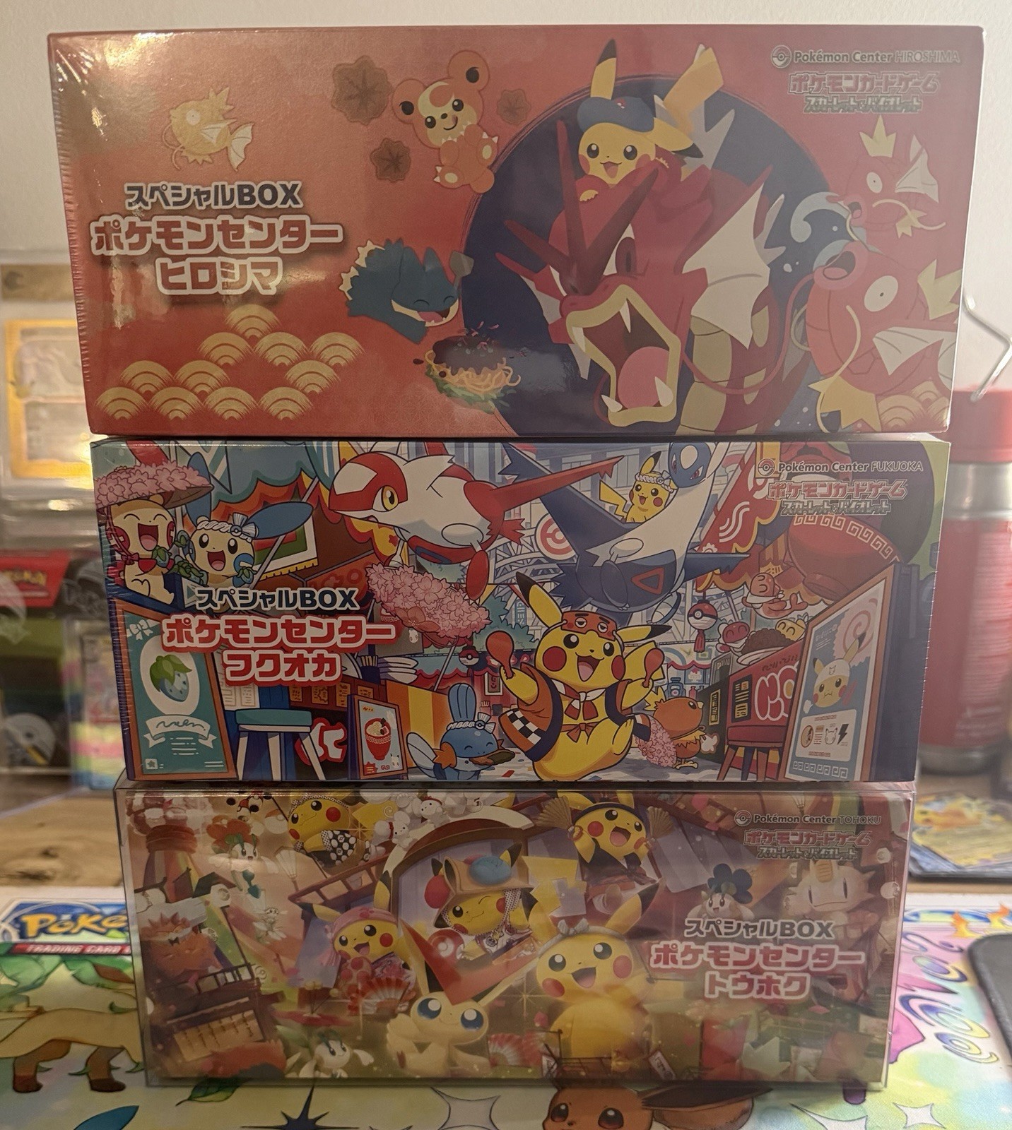 Pokemon Center Pokemon TCG Lot 3 Special Box Hiroshima Fukuoka Tohoku JP 2023