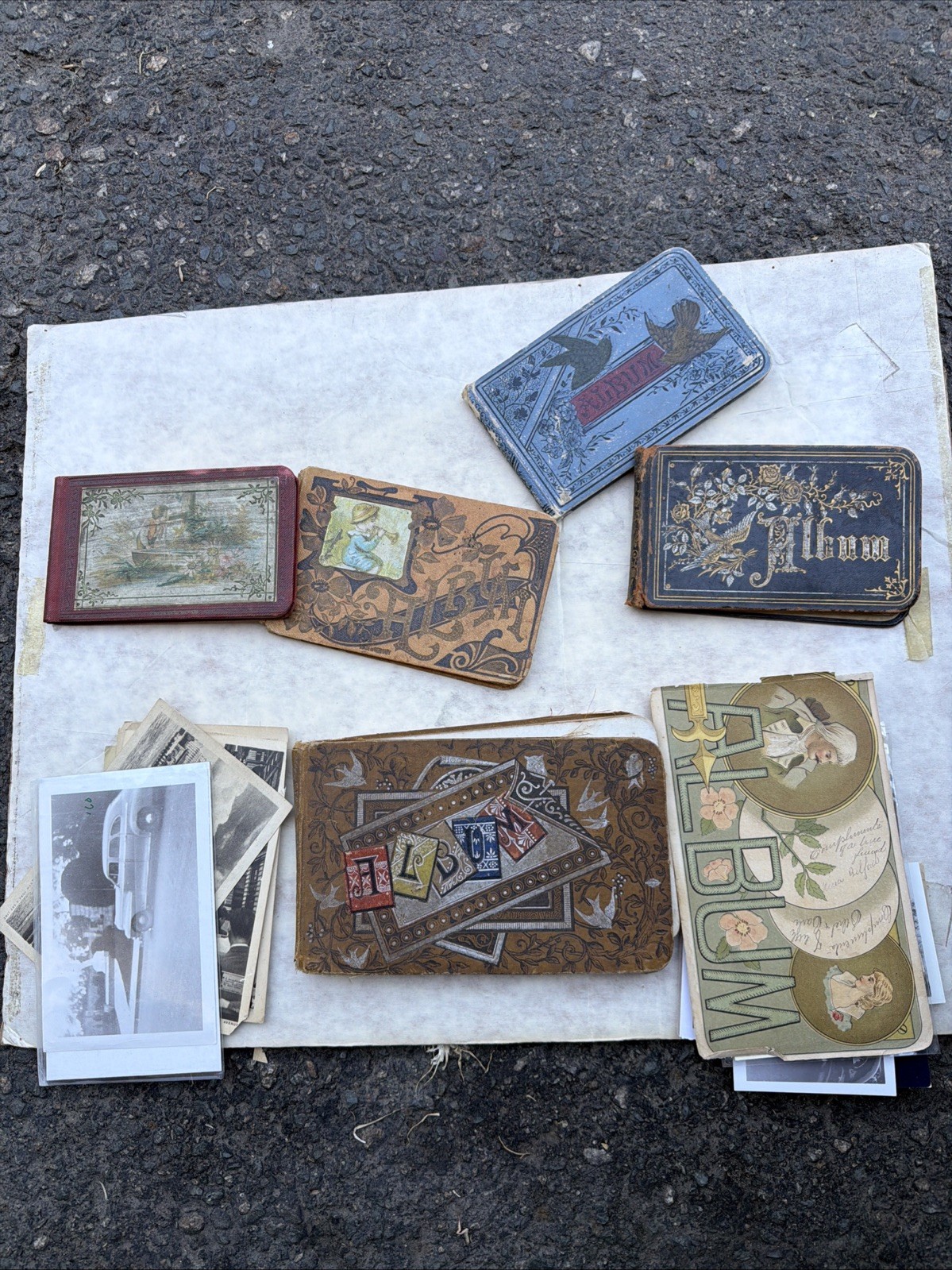 Lot of 5 Vintage Antique Victorian Autograph Albums Ephemera Old Photos Paper