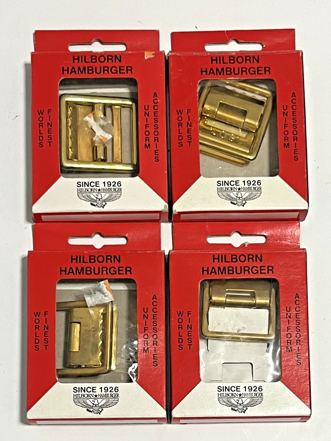 HILBORN HAMBURGER Uniform Accessories Belt Buckle & Misc. Lot of 4 NEW w/Box