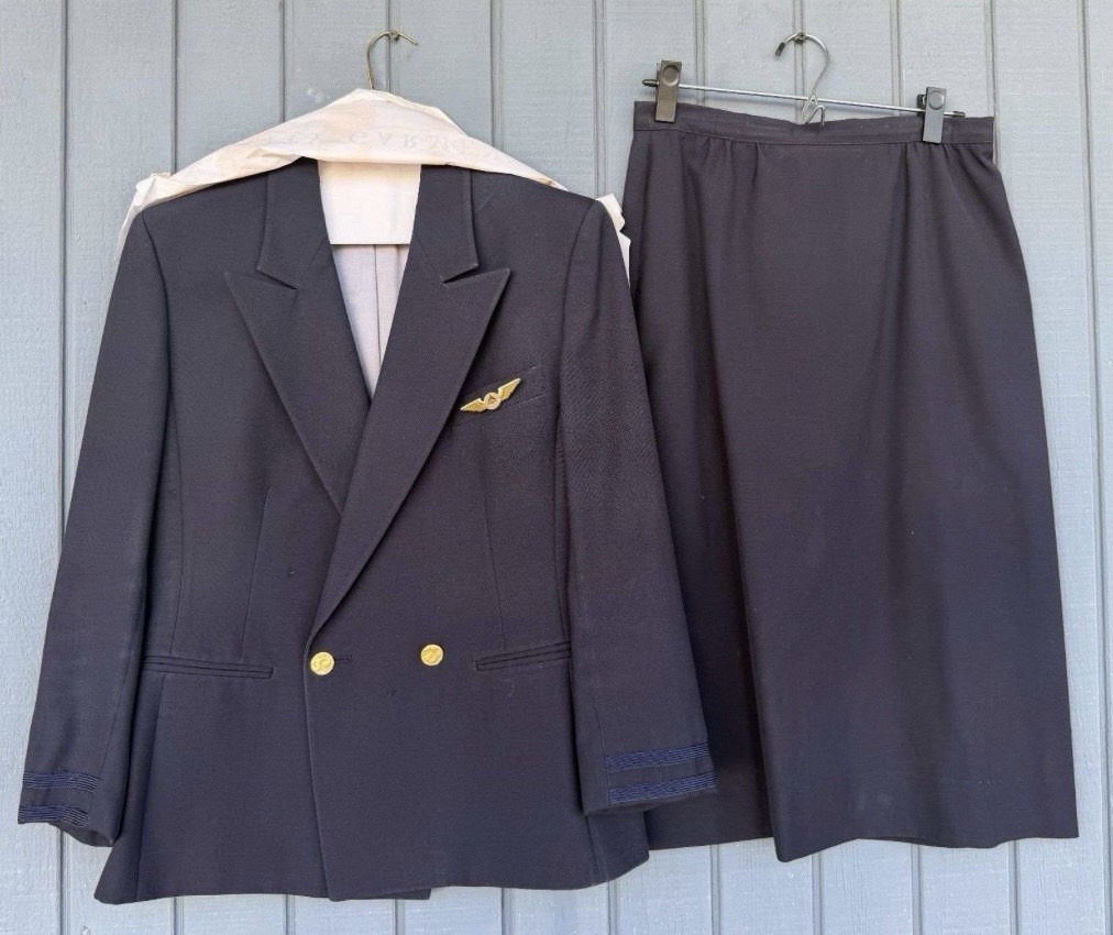 Vintage Delta Air Lines Uniform Blazer & Skirt Greif Companies 12R