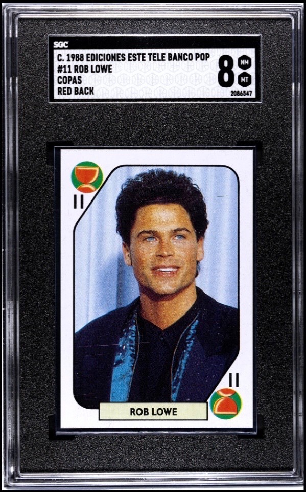 1988 ROB LOWE Trading Card Ediciones Este Tele Banco SGC 8.5 Pop 1 