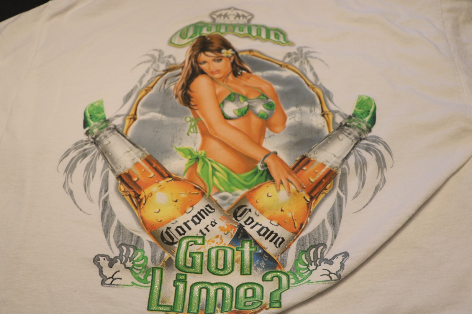 VINTAGE CORONA BIKINI GIRL GOT LIME XL T-SHIRT