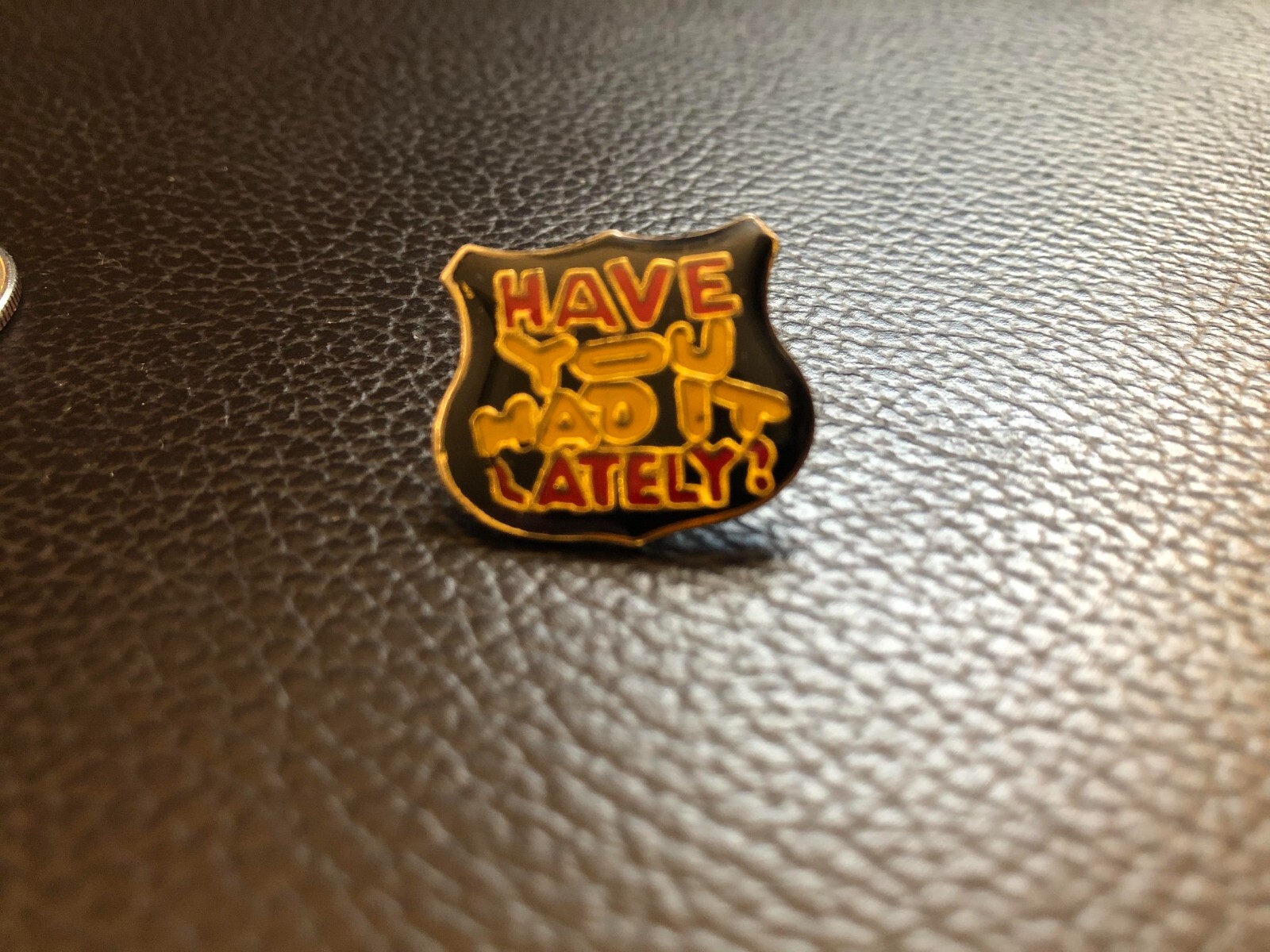 Vintage '70s or '80s Have You Had It Lately Enamel Hat Vest Pin