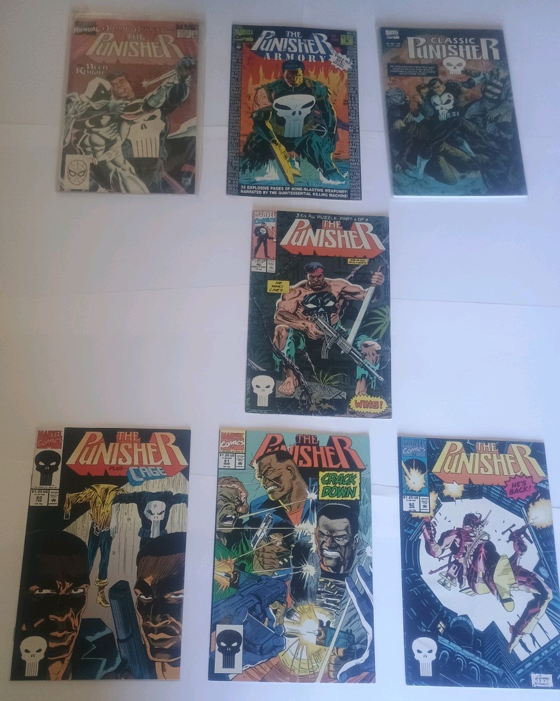 Lot Of 7- Marvel Comic Books- The Punisher Issues 