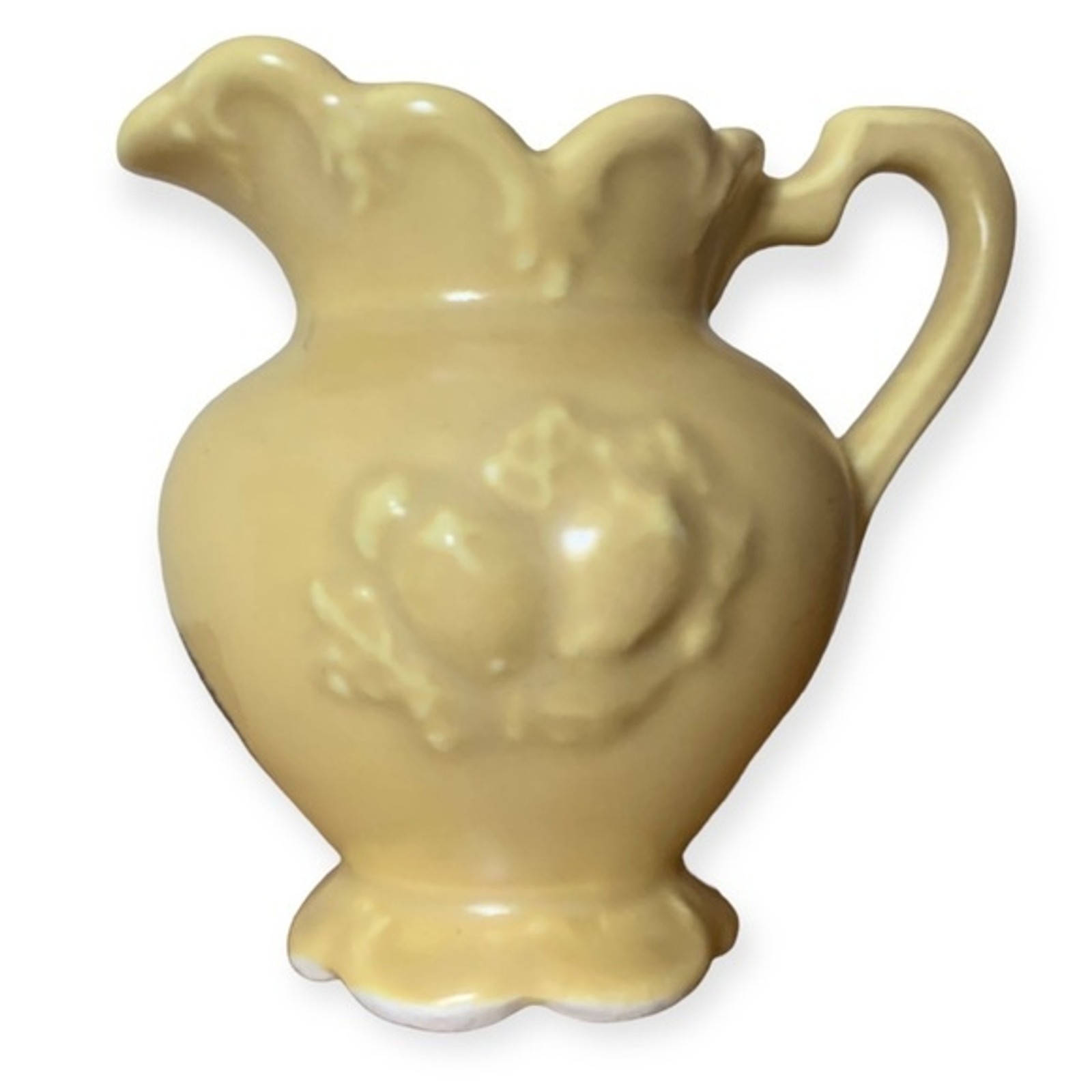 Vintage Camark Deluxe Artware Yellow Miniature Pottery Pitcher Vase USA 3\