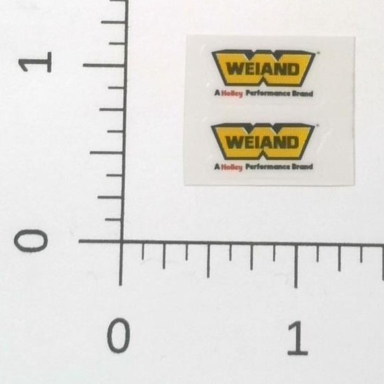 Pair of Weiand Holley Performance Racing Hot Rod Logo Mini Sticker Decals 