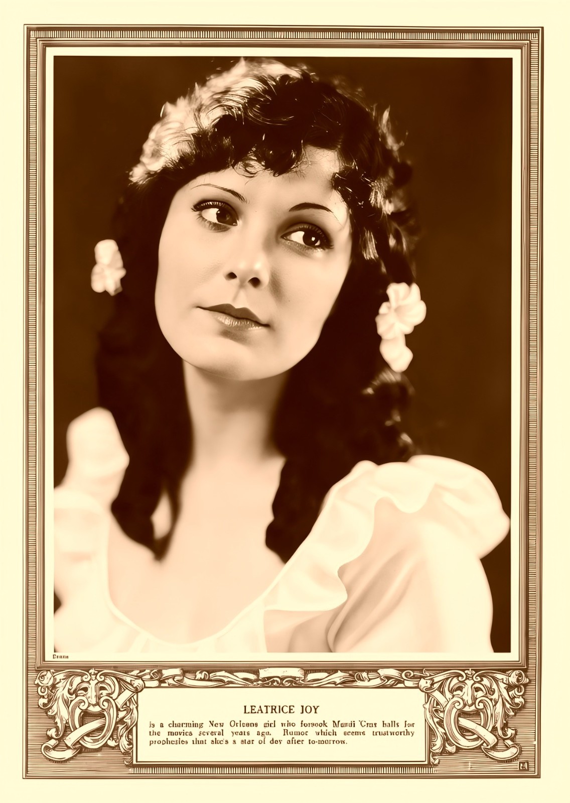 LEATRICE JOY - Early Screen Actor in 1920 - 5 x 7 inch Reprint