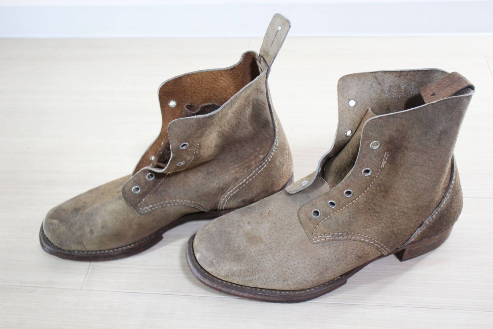 WWII Japanese Army Enlisted NCO Pigskin Boots 1944 Unused Size 11 Mon  P90