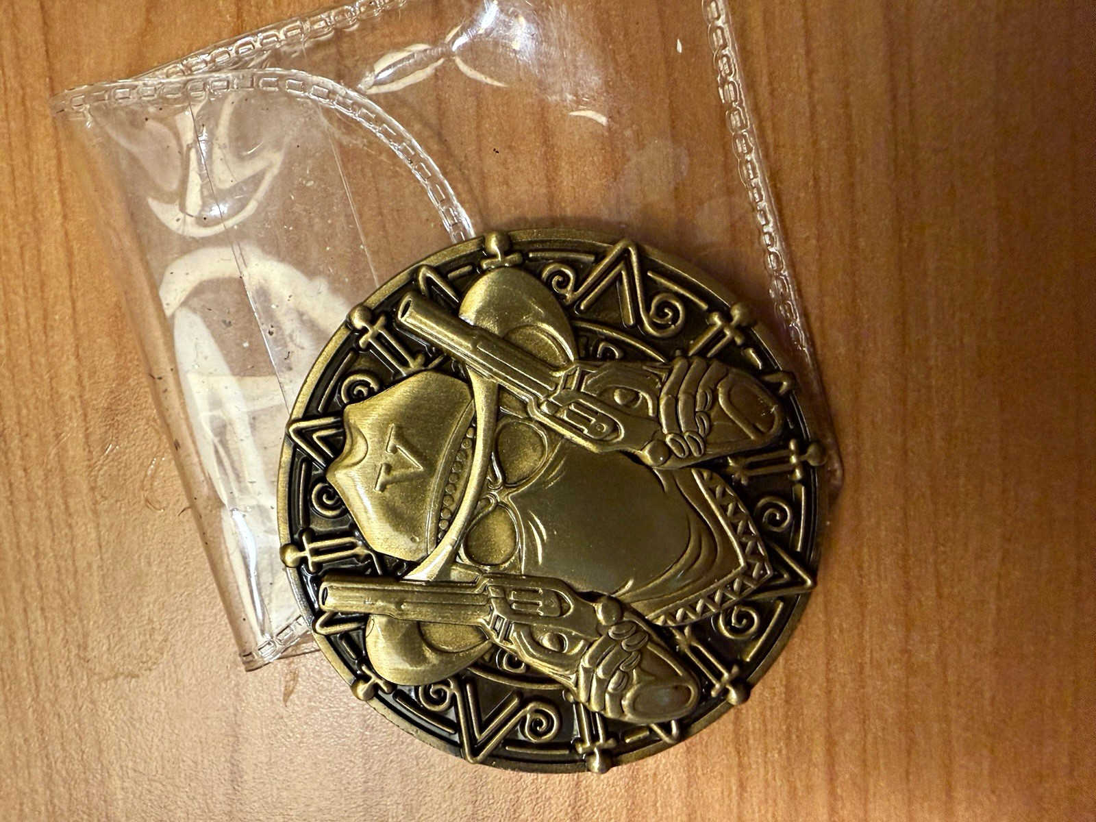 Usn Pirates of the Caribbean Pirate Skull Medallion Pin, Single