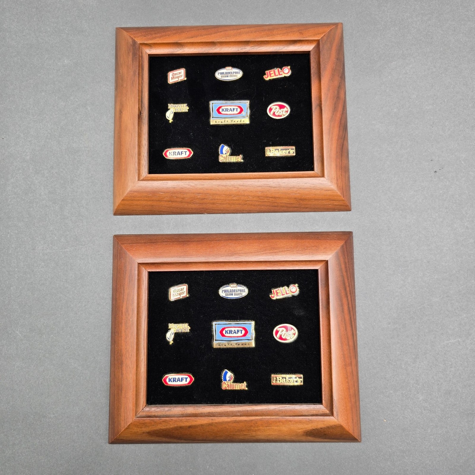 Kraft Foods 100th Anniversary Advertising Pins Lot Of 2 Framed Brand History