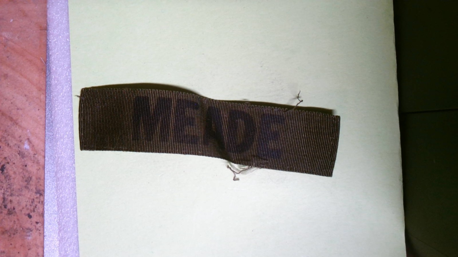 MILITARY PATCH SEW ON NAME TAPE TAG US ARMY COMBAT USED SYNTHETIC WITH MEADE