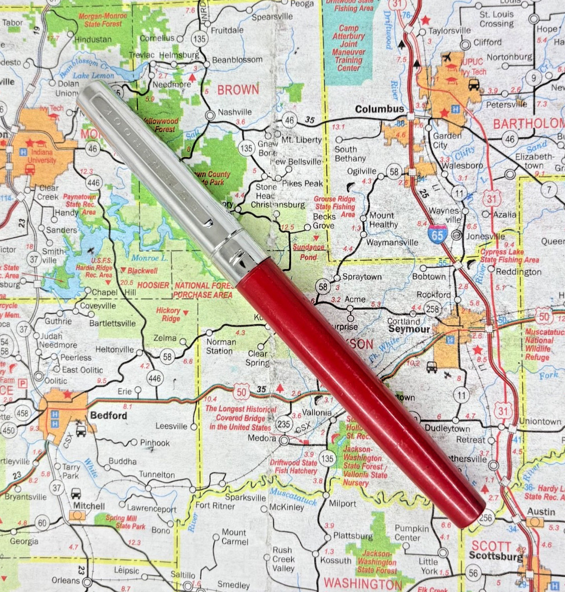 Vintage Esterbrook CX-101 Fountain Pen in Red Plastic w/ Metal Cap and 2668 Nib
